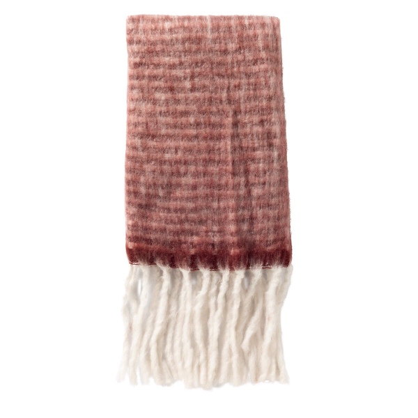 Dutch Decor Fransen Plaid 'Phoebe' 140 x 180 cm Pomegranate - Rot